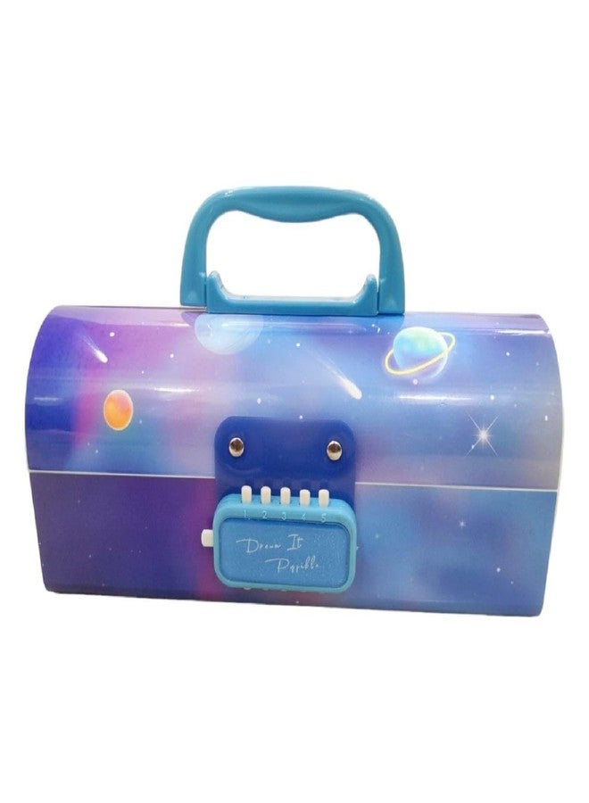 PEACORA Pencil Box with Code Lock Pen Case Large Capacity Multi-Layer Multi-Function Storage Bag Secret Compartment Pencil Box… (Universe, Light Blue) - Image 1