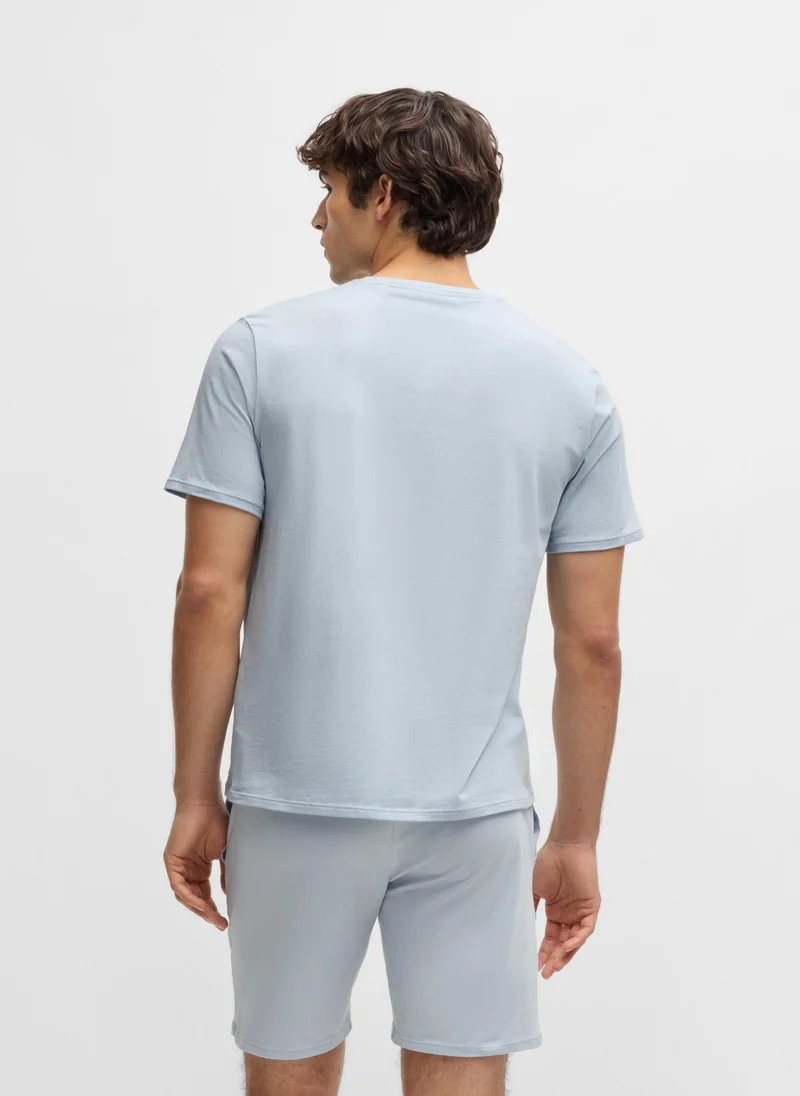 بوس Stretch-cotton pyjama T-shirt with logo print