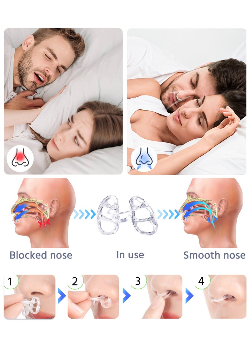 4 Pieces Anti Snoring Devices, Nasal Dilator Snoring Nose Vents Stopper for Travel and Home, With Box