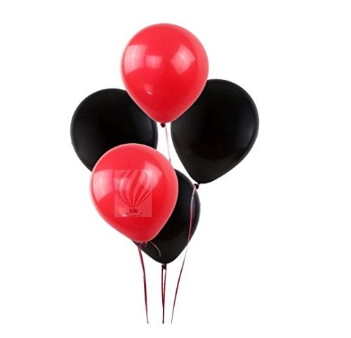 HK balloons Red BlackPack of 50 Birthday Rubber Balloons for Decoration - Image 1