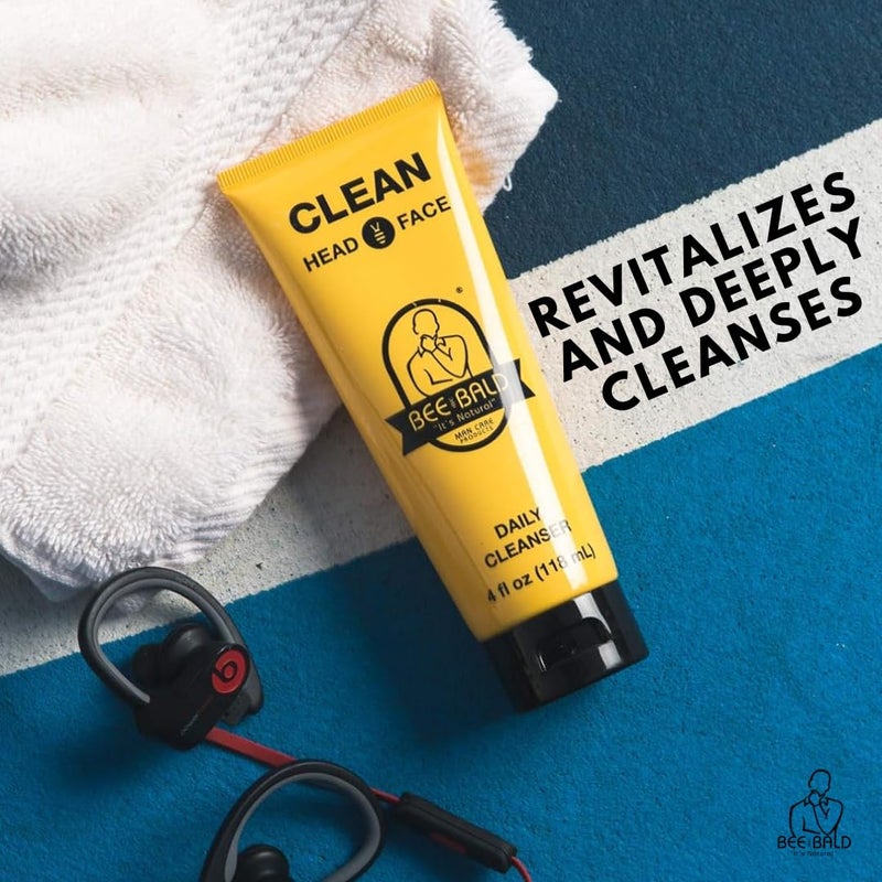 Bee Bald CLEAN Daily Head & Face Cleanser, Refreshes and Thoroughly Washes, Premium Bald Head Care for Men and Women, 4 fl Oz - Image 5