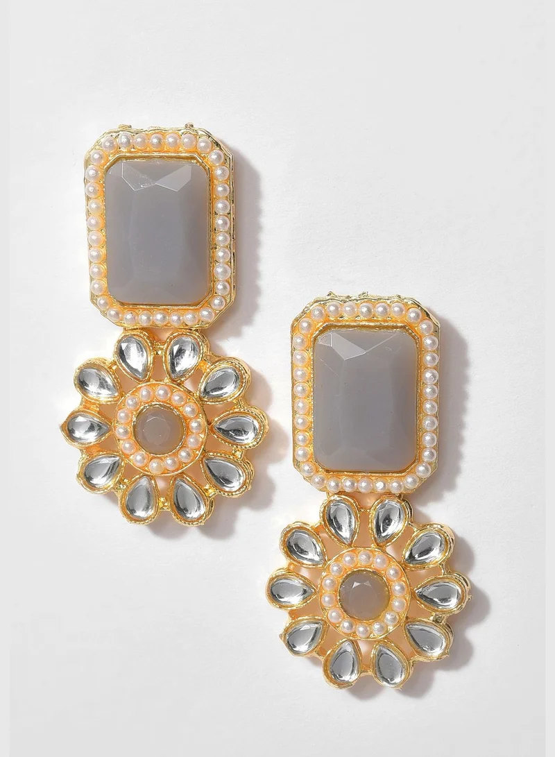 SOHI Gold Plated Stone Designer Necklace Set