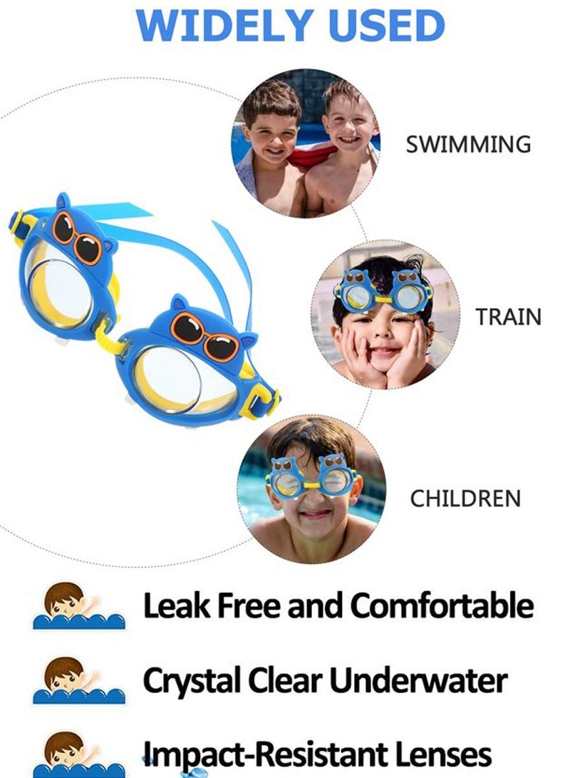 قطوب نظارات السباحة للأطفال لطيف جدا ، ورؤية واضحة ومفتوحة ، لا تسرب الأشعة فوق البنفسجية نظارات السباحة نظارات واقية ، لينة ودائمة نظارات السباحة للأطفال - Image 4