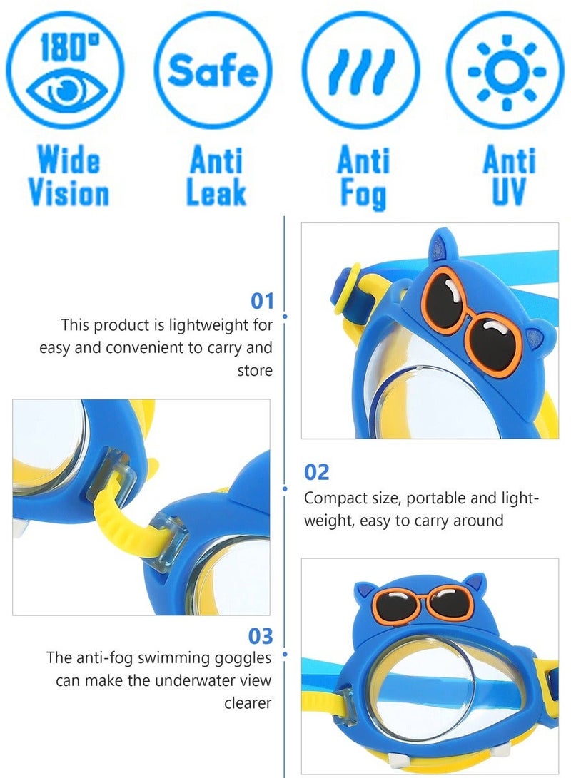 قطوب نظارات السباحة للأطفال لطيف جدا ، ورؤية واضحة ومفتوحة ، لا تسرب الأشعة فوق البنفسجية نظارات السباحة نظارات واقية ، لينة ودائمة نظارات السباحة للأطفال - Image 5