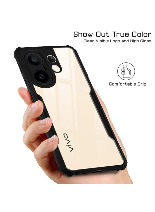 Case for Vivo X200 FE Shockproof Crystal Clear Hard Back Cover Anti Yellowing Case 360 Degree Protection TPU Bumper Transparent Back Cover Case for Vivo X200 FE 5g - Image 4