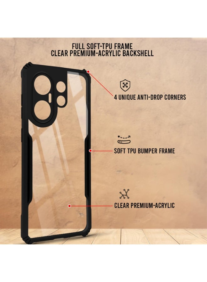 Case for Vivo X200 FE Shockproof Crystal Clear Hard Back Cover Anti Yellowing Case 360 Degree Protection TPU Bumper Transparent Back Cover Case for Vivo X200 FE 5g - Image 2