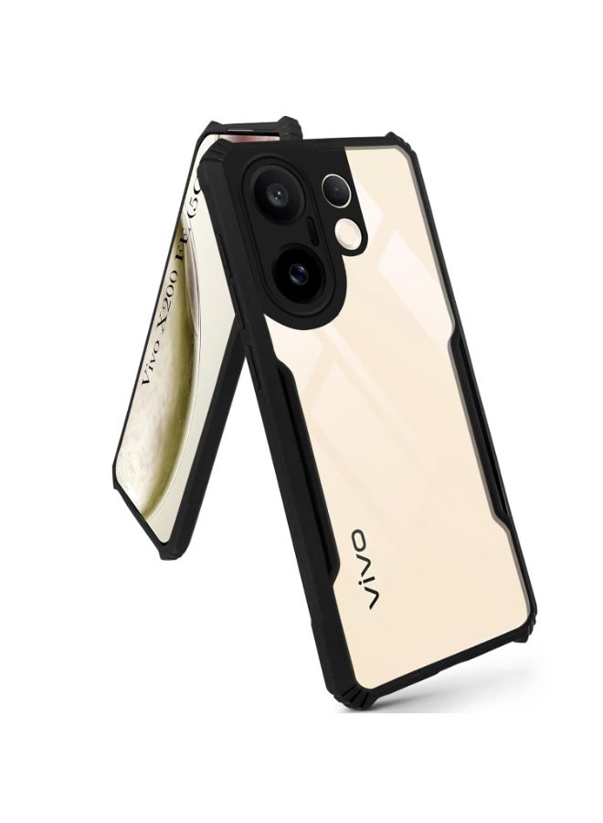 Case for Vivo X200 FE Shockproof Crystal Clear Hard Back Cover Anti Yellowing Case 360 Degree Protection TPU Bumper Transparent Back Cover Case for Vivo X200 FE 5g - Image 3