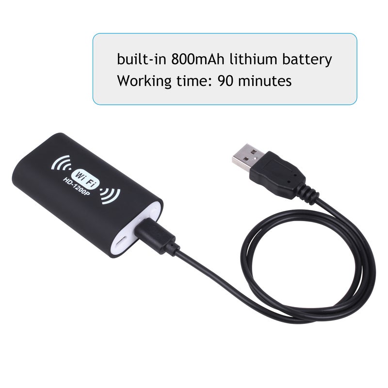 8mm Wireless Endoscope Camera IP68 Waterproof WiFi Inspection 2.0MP HD 8 LED Semi-Rigid Cable Borescope for iPhones iPads Android Devices and PC Black 10M - Image 3