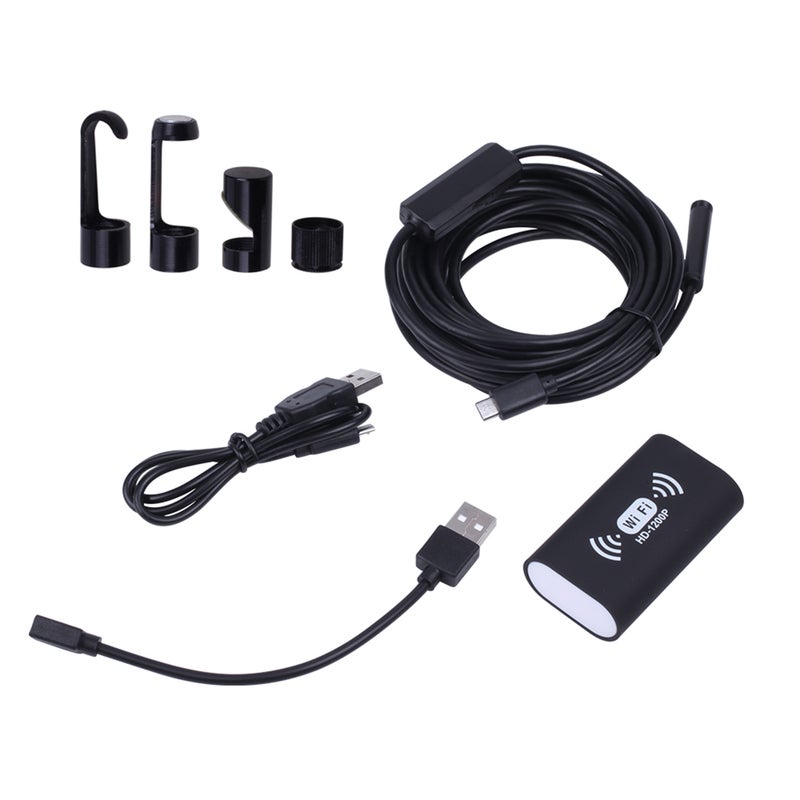 8mm Wireless Endoscope Camera IP68 Waterproof WiFi Inspection 2.0MP HD 8 LED Semi-Rigid Cable Borescope for iPhones iPads Android Devices and PC Black 10M - Image 5