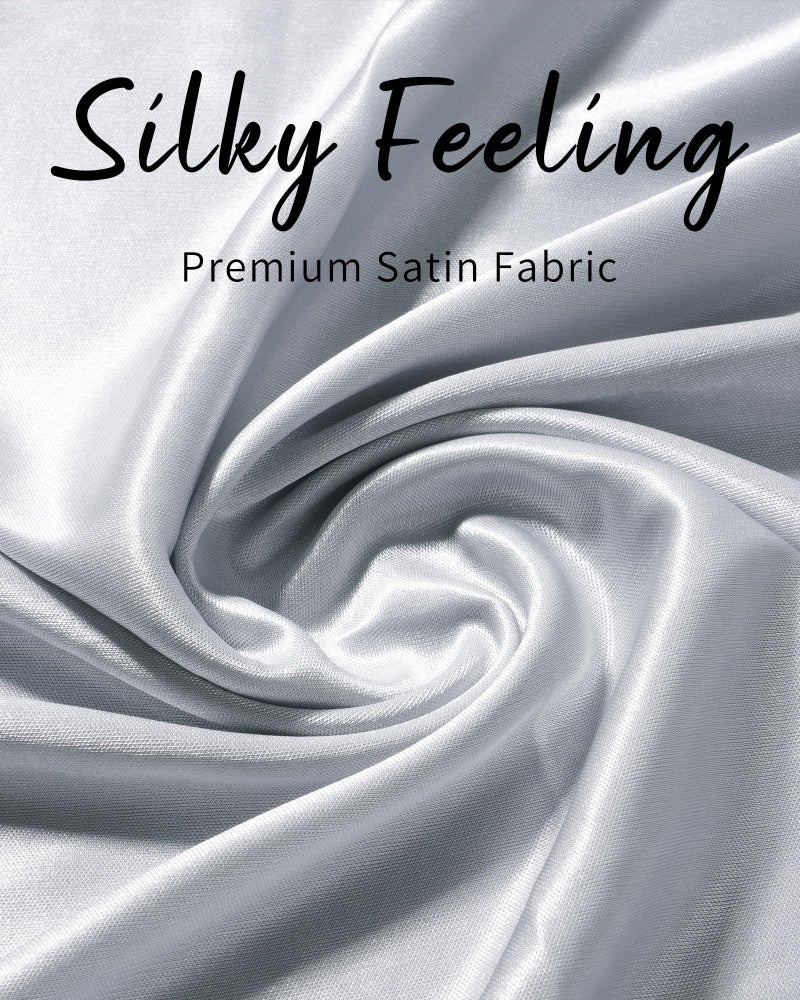 Sofier Satin Shawl Wraps for Women Evening Dresses Wedding Bridal Party Silky Scarf Formal Cover Up Bridesmaid Gifts Silver - Image 3