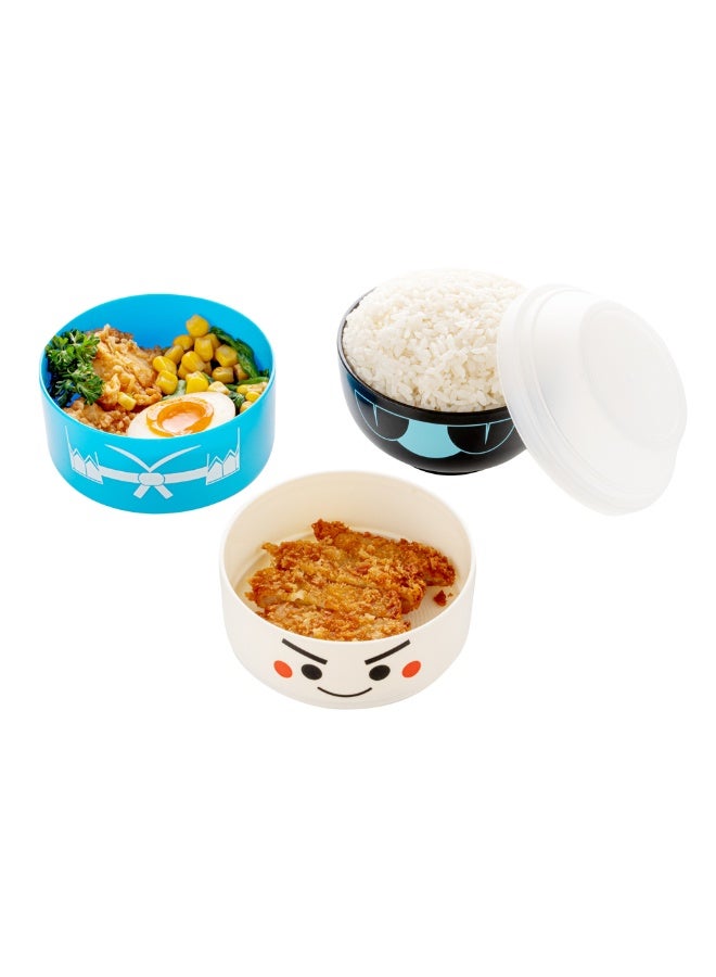 Restaurantware Bento Tek 22 Ounce Two-Tier Bento Box, 1 Durable Japanese Bento Box - Distinct Compartments, Invertible Soup Bowl, Ichiro Kokeshi Plastic Round Lunch Box, Dishwashable, Microwavable - Image 2