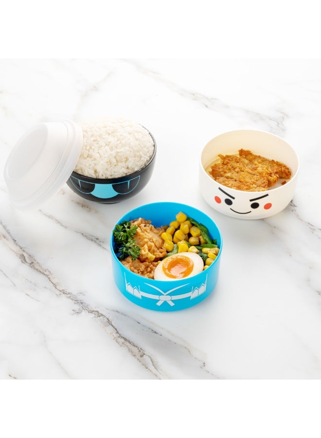 Restaurantware Bento Tek 22 Ounce Two-Tier Bento Box, 1 Durable Japanese Bento Box - Distinct Compartments, Invertible Soup Bowl, Ichiro Kokeshi Plastic Round Lunch Box, Dishwashable, Microwavable - Image 3