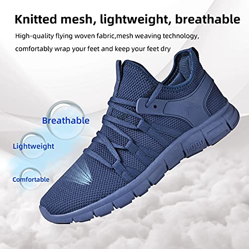 AOE Womens Walking Running Shoes Ultra Lightweight Breathable Mesh Tennis Shoes Non Slip Athletic Workout Gym Sneakers 8women / 7men Blue - Image 2