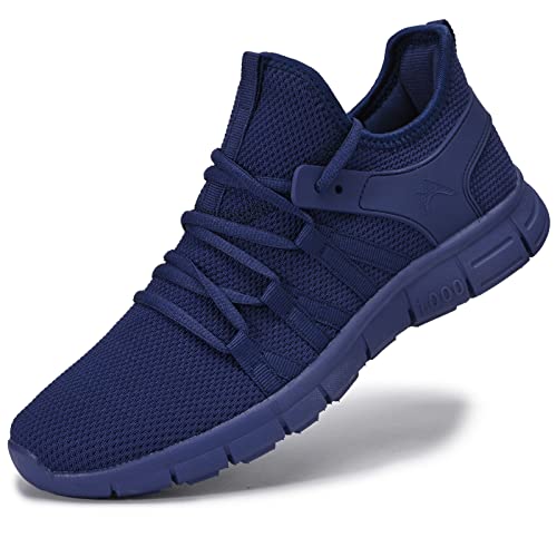 AOE Womens Walking Running Shoes Ultra Lightweight Breathable Mesh Tennis Shoes Non Slip Athletic Workout Gym Sneakers 8women / 7men Blue - Image 1