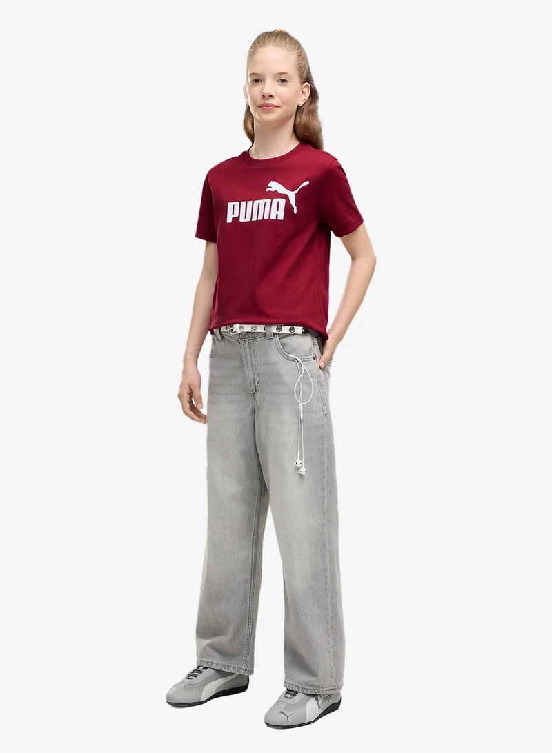 Puma Garnet Glow Youth Essential No. 1 Logo T-Shirt for Women | Best Price UAE