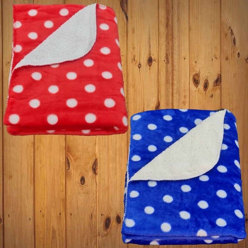 BRANDONN Baby Blankets New Born Combo Pack of Polka Printed Wrapper Towel Cum Baby Sleep Crib Wrapping Sheet (100 cm x 75cm, 0-12 Months) Pack of 2 - Image 1