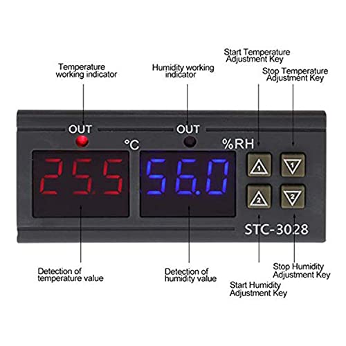 Quick Sense Digital Temperature & Humidity Controller QS-TC03 | Dual LED Display | Dual Relay for Heating | Precision Climate Control for Incubators, Greenhouses & HVAC | 110–220V AC / 12–24V DC - Image 5