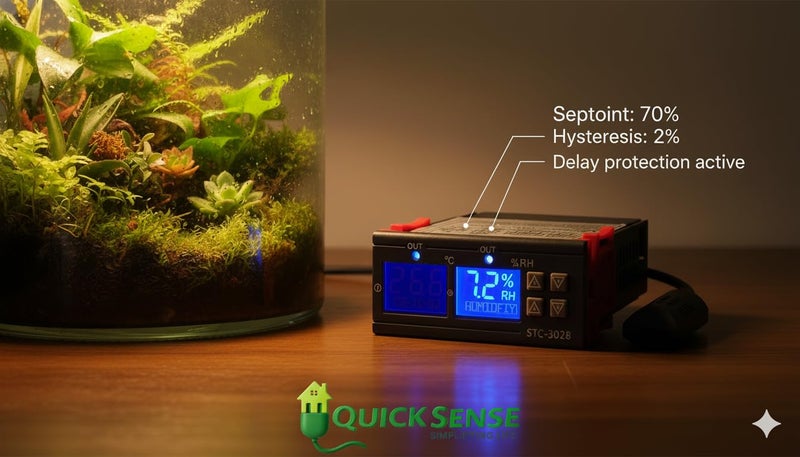 Quick Sense Digital Temperature & Humidity Controller QS-TC03 | Dual LED Display | Dual Relay for Heating | Precision Climate Control for Incubators, Greenhouses & HVAC | 110–220V AC / 12–24V DC - Image 2