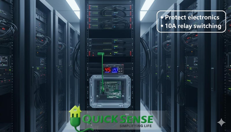 Quick Sense Digital Temperature & Humidity Controller QS-TC03 | Dual LED Display | Dual Relay for Heating | Precision Climate Control for Incubators, Greenhouses & HVAC | 110–220V AC / 12–24V DC - Image 3