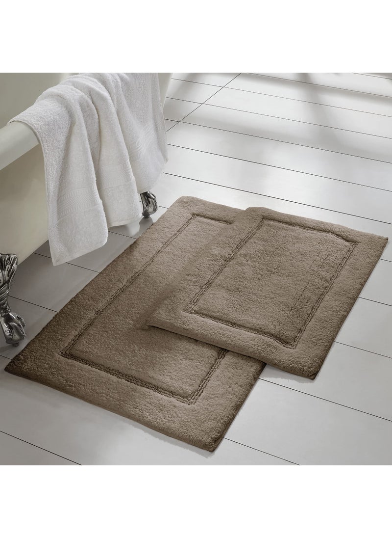 Modern Threads Modern Threads Solid Loop with NonSlip Backing Bath Mat Set 2 Pack Mocha 