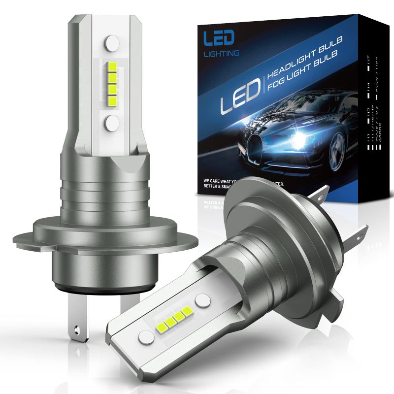 SHINYY مصابيح أمامية LED H7 من SHINYY، 16000LM 6300K+-200K أبيض بارد 12V LED H7 شعاع منخفض/مرتفع، 300% أكثر سطوعًا، مجموعة تحويل خالية من الأخطاء Canbus بدون مروحة، استبدال لمبات الهالوجين والزينيون، 2 قطعة - Image 1