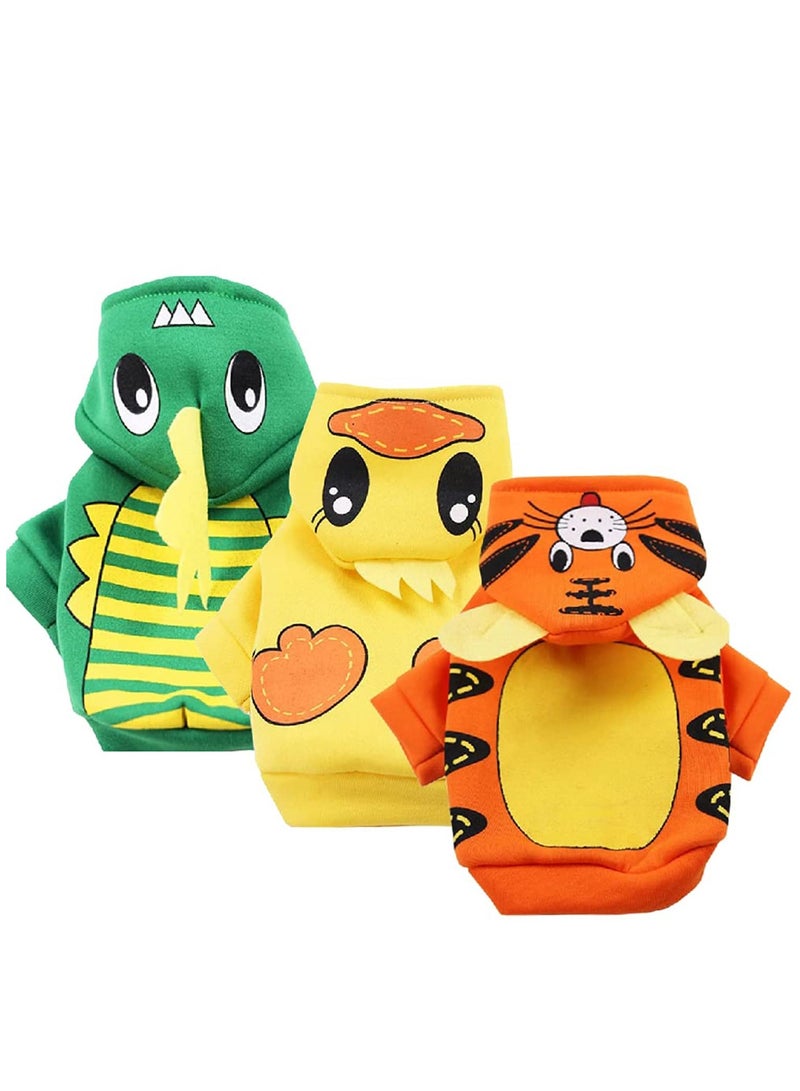 Excefore 3 Pcs Dog Hoodie Sweatshirts Puppy Sweaters for Small Dogs Boy Girl for Small Dogs - Winter Fall Dog Clothes for Chihuahua Doggie Pet Cat Warm Fleece Coat Outfit - Image 2