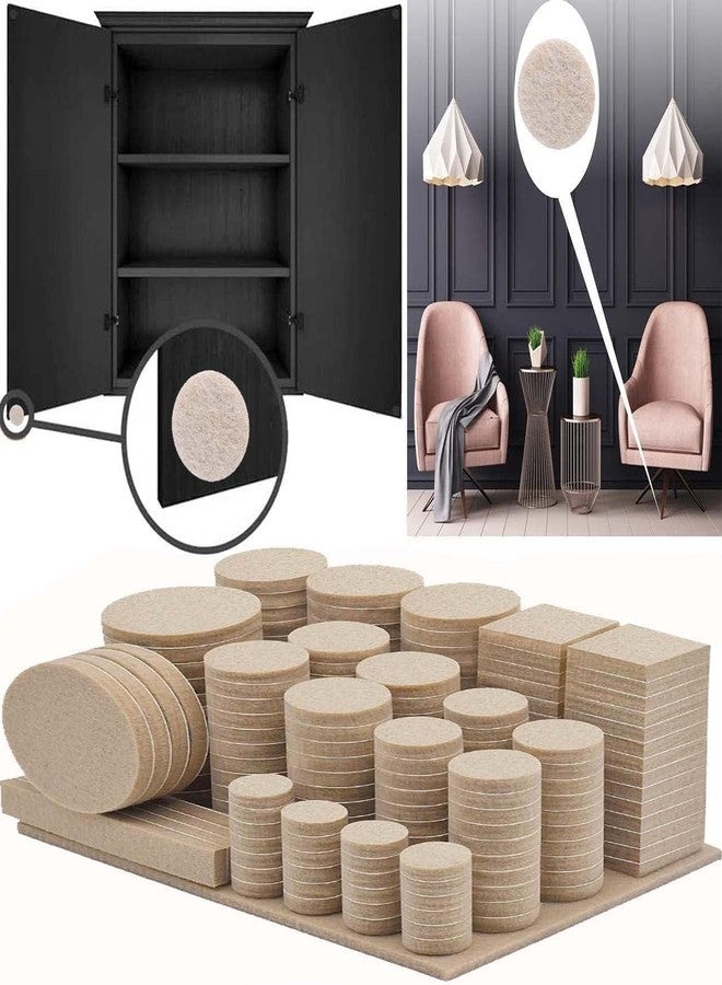 Toytle Furniture Felt/Bottom Pads Self Sticking Round Floor Protective,for Heavy Duty Furniture Legs Scratch Guard Non Reduction Bumpers pad Pack of 125 Pieces- Light Brown - Image 2