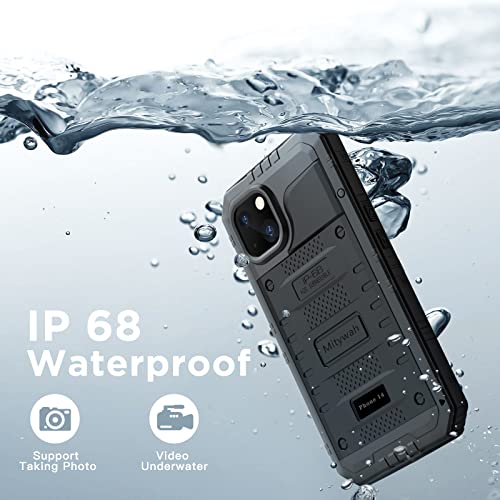 Mitywah Waterproof Case for iPhone 14, Heavy Duty Shockproof Case with Built-in Screen Protector, Full Body Underwater Protective Metal Case 6.1 inch, Black - Image 4