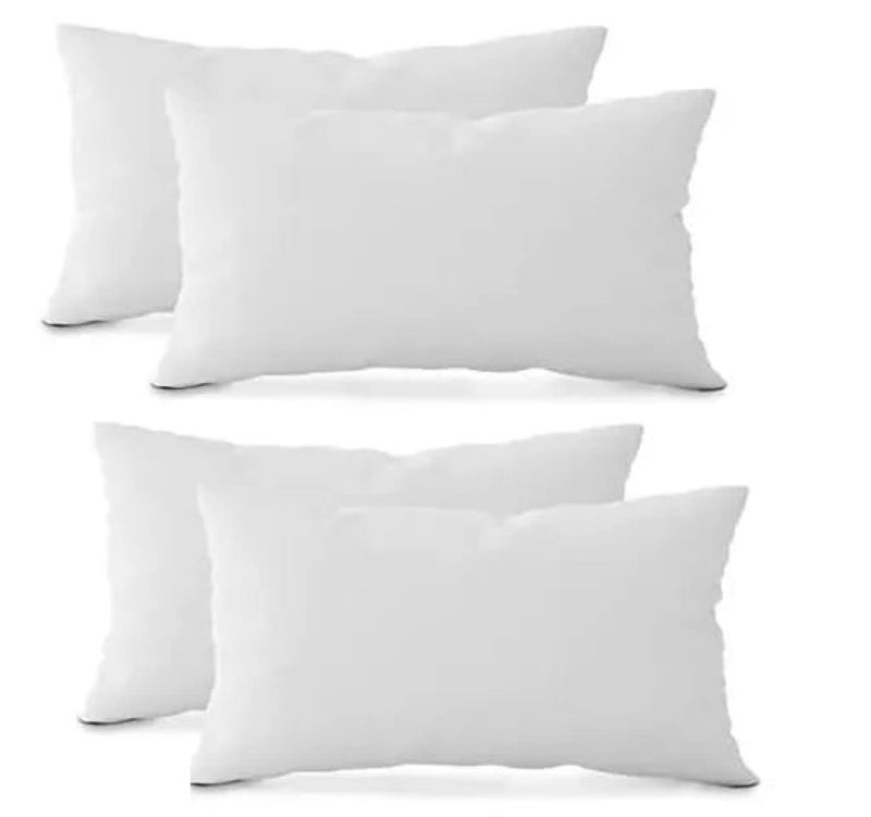 GUFFAW Microfiber Pillow Filler 12x18 inches (White) Set of 4 Premium Combo - Image 1