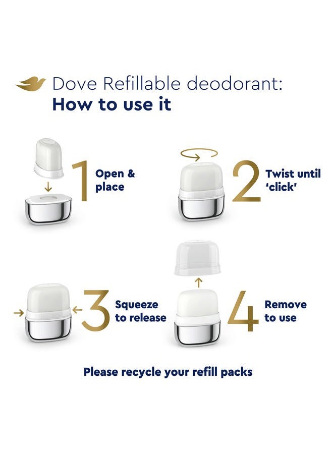 Dove Refillable Deodorant Starter Kit Deodorant For Women Cucumber & Green Tea 0% Aluminum 1.13 oz - Image 4