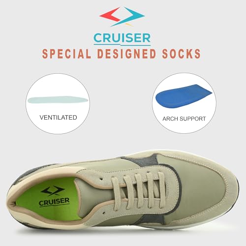 Cruiser Men's Pace-1 Olive Sneakers_7 UK (2554-4) - Image 5
