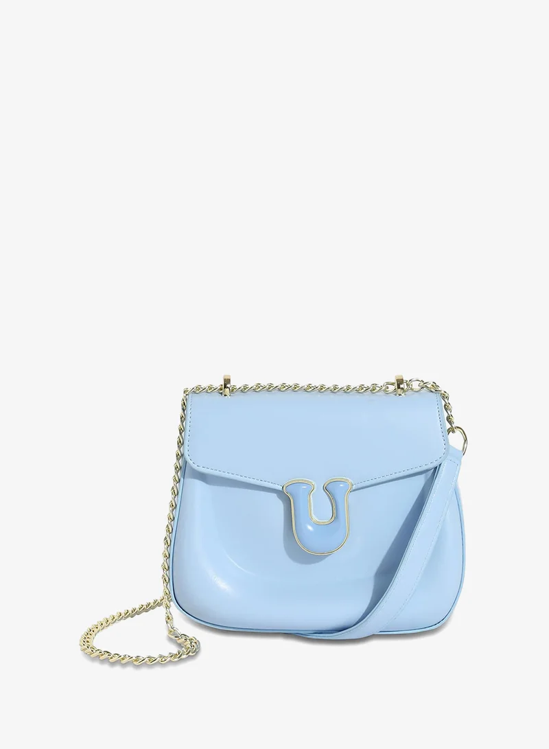 Horseshoe Buckle Sling Bag - Icy Blue