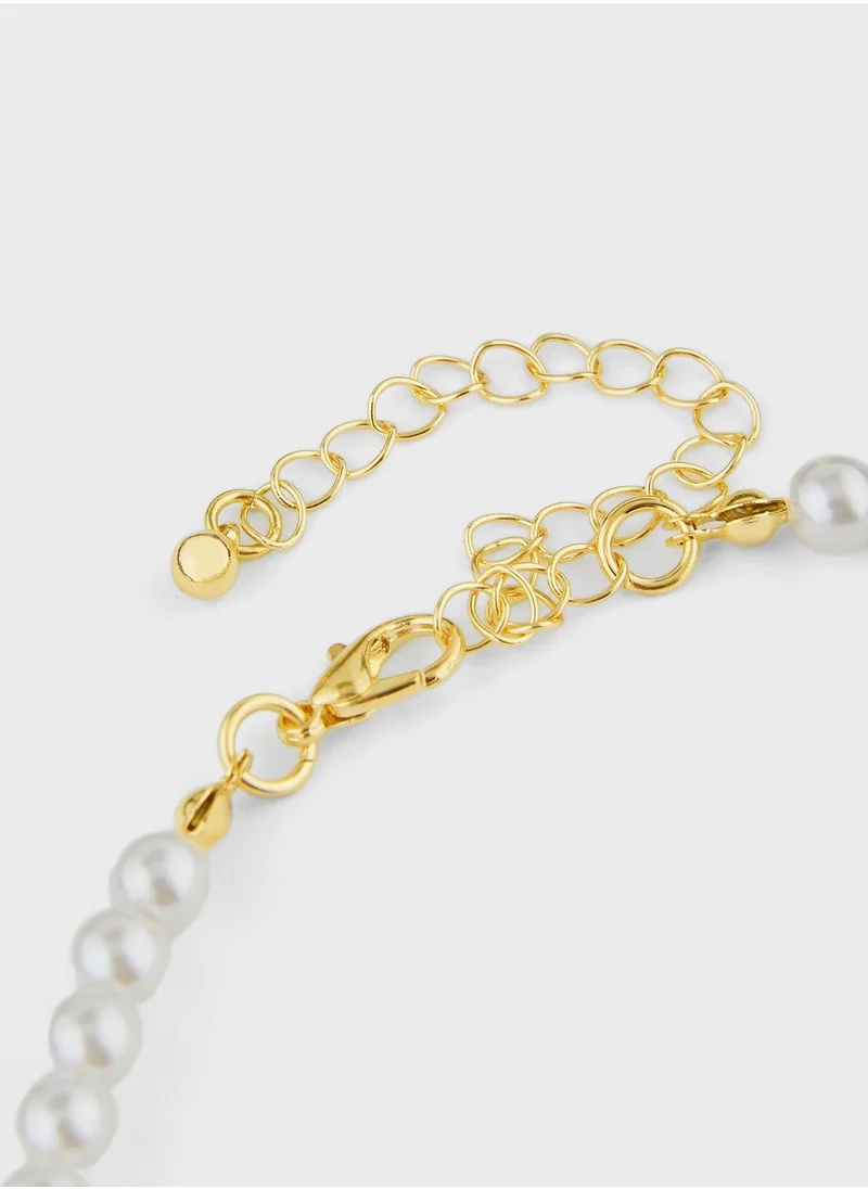 Ginger Oceanic Pearl Short Necklace