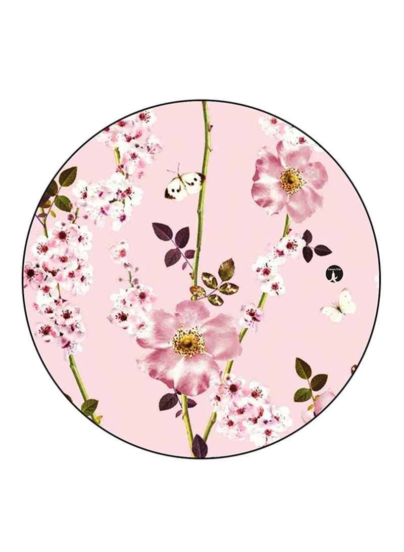 RKN Flowers Printed Mouse Pad Round  Multicolour