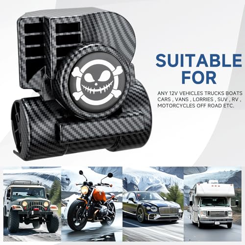 BANHAO 150dB Train Horn for Motorcycle Truck Horns 12V Super Loud for Car Kit with Air Compressor for Motorbike SUV Truck Boat Pickup (Black-upgrade) - Image 4