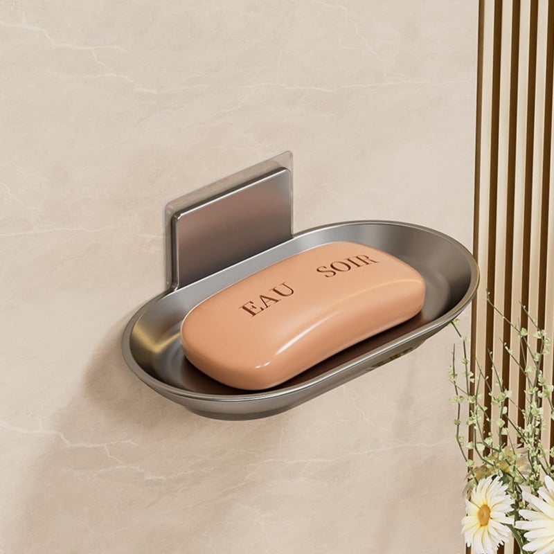 TENOM Soap Stand for Bathroom, Soap Box, Stickable Soap Holder, Soap Dish, Bathroom Soap Holder (1, White) - Image 1