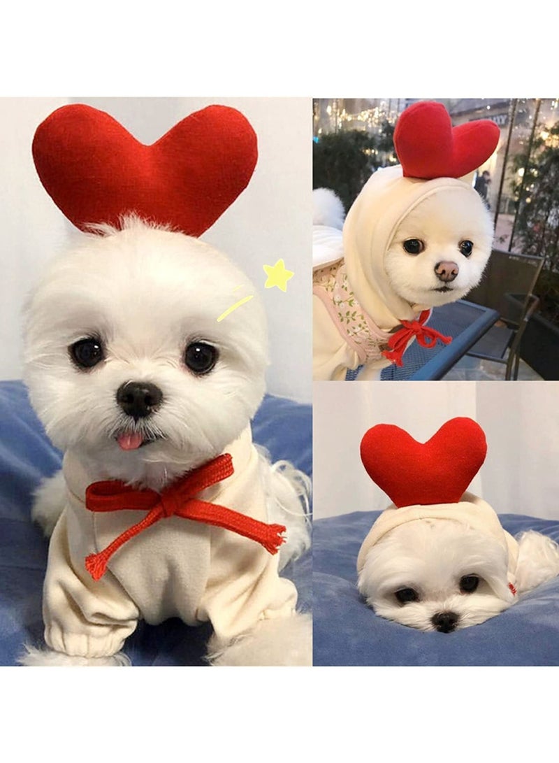 Dog Hoodie Clothes, Cute Heart Dog Costume Warm Dog Sweater Cold Weather Sweatshirt Pet Coat for Puppy Small Medium Dogs Cats (XS,White)  - Image 3