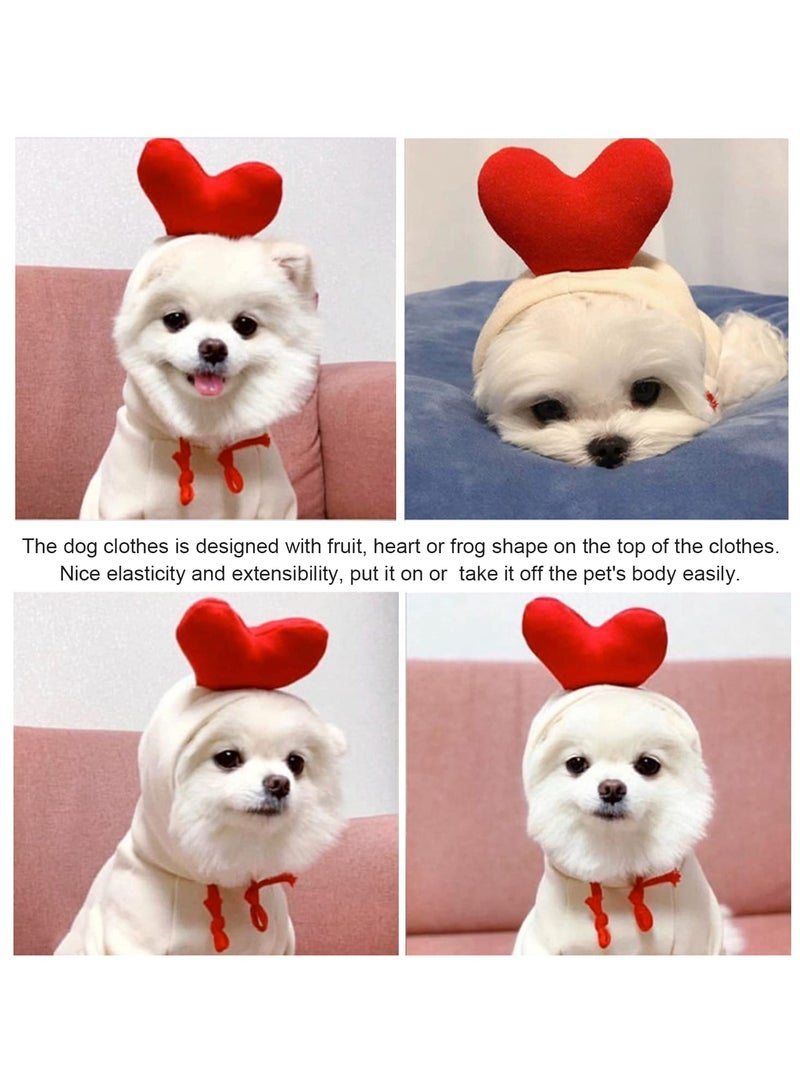Dog Hoodie Clothes, Cute Heart Dog Costume Warm Dog Sweater Cold Weather Sweatshirt Pet Coat for Puppy Small Medium Dogs Cats (XS,White)  - Image 5