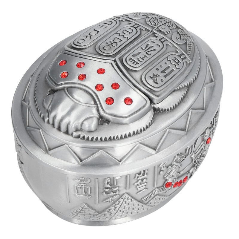 Vintage Zinc Alloy Windproof Ashtray with Lid Exquisite Patterns Home Office Desk Decor Gift 10x8x6 2cm - Image 2