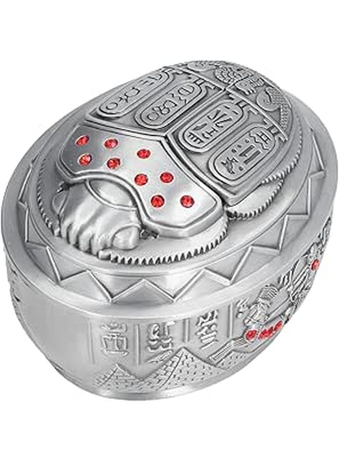 Vintage Zinc Alloy Windproof Ashtray with Lid Exquisite Patterns Home Office Desk Decor Gift 10x8x6 2cm - Image 1