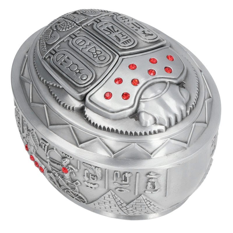 Vintage Zinc Alloy Windproof Ashtray with Lid Exquisite Patterns Home Office Desk Decor Gift 10x8x6 2cm - Image 4