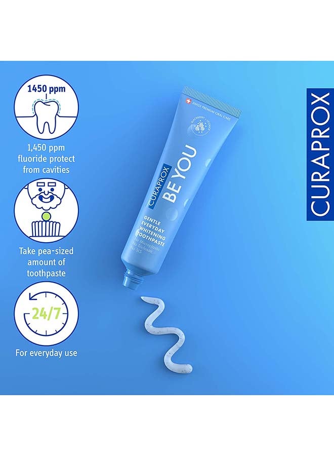 CURAPROX Be You BlackBerry + Liquorice Toothpaste Blue 60ml - Gentle Everyday Whitening Toothpaste - SLS Free, Microplastic Free, Triclosan Free, Fluoride Toothpaste - Image 4