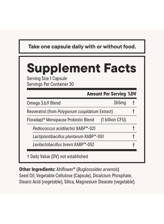 NOURI Nouri Daily Menopause Probiotic with Resveratrol | Menopause Relief, Hormonal Balance & Estrogen Metabolism Support | Resveratrol Capsules to Reduce Hot Flashes | 30-Day Supply  - Image 4