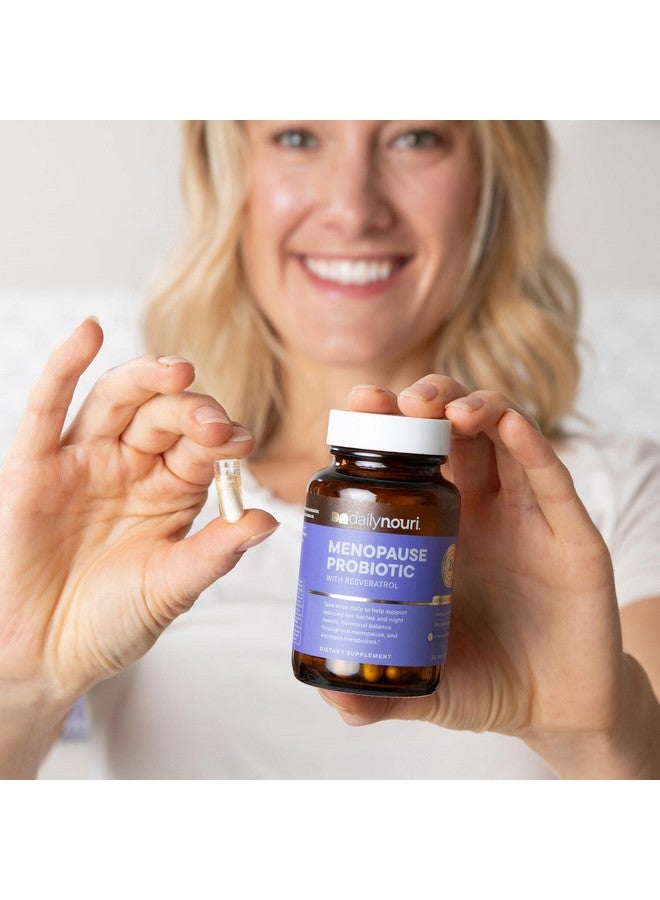 NOURI Nouri Daily Menopause Probiotic with Resveratrol | Menopause Relief, Hormonal Balance & Estrogen Metabolism Support | Resveratrol Capsules to Reduce Hot Flashes | 30-Day Supply  - Image 2