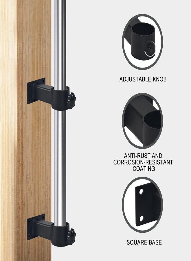 My Rustic Patio Umbrella Holder Heavy Duty Adjustable Metal Umbrella Clamp Stand Mount Attaches to Railing, Outdoor Courtyard, Balcony, Boats, 2 Pack Black - Image 3