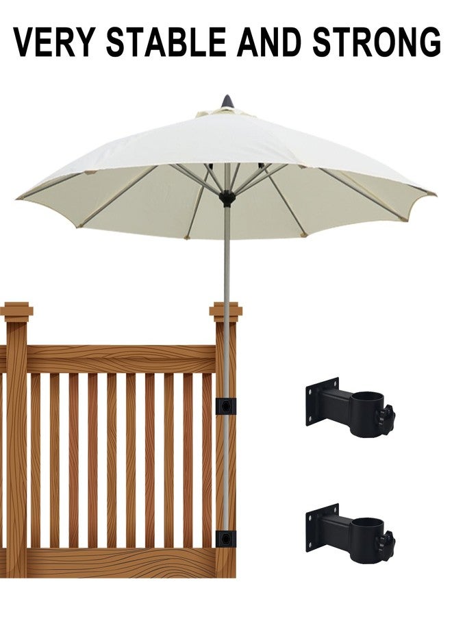 My Rustic Patio Umbrella Holder Heavy Duty Adjustable Metal Umbrella Clamp Stand Mount Attaches to Railing, Outdoor Courtyard, Balcony, Boats, 2 Pack Black - Image 5