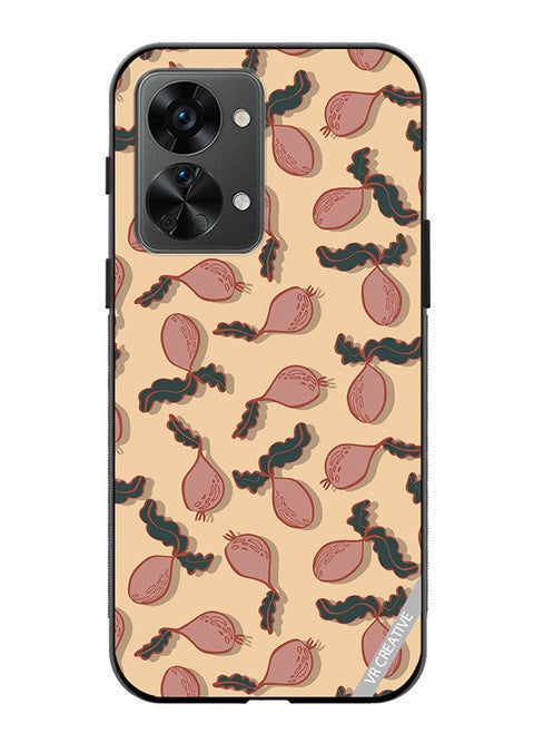 Protective Case Cover For OnePlus Nord 2T Beetroot Vegetable Vector Seamless Pattern Design Multicolour