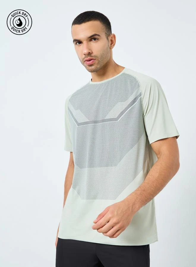 Styli Active Regular Fit Active T-Shirt with Front Print