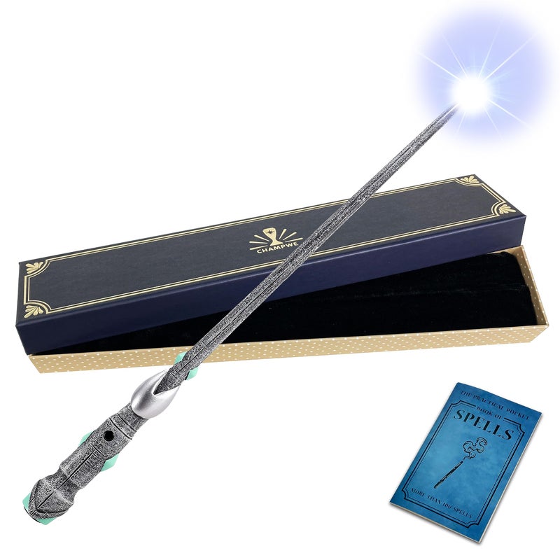 ChampWe Light Up Magic Wizard Wand Rechargeable Illuminating Toy for Kids Witch Collection Cosplay Accessories with Spellbook and Gift Box Blade - Image 3