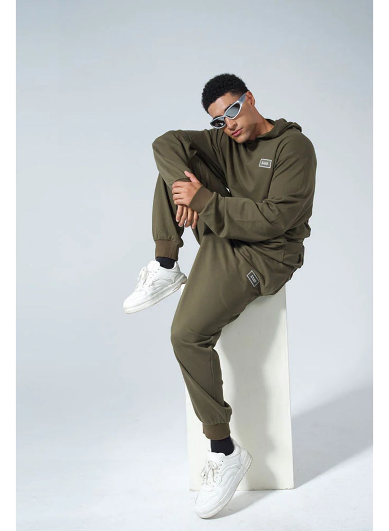 ZAAS Relaxed Fit Comfort Jogger Pants - Olive Green - Image 5